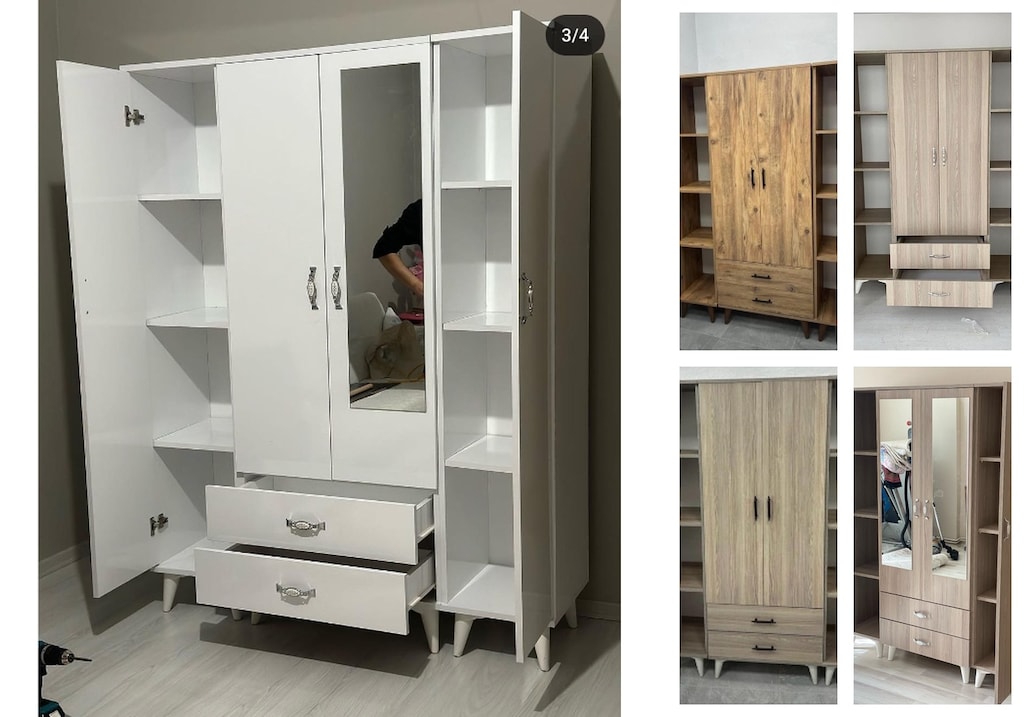 4 kapaklı elbise dolabı wggpogwdym - 5