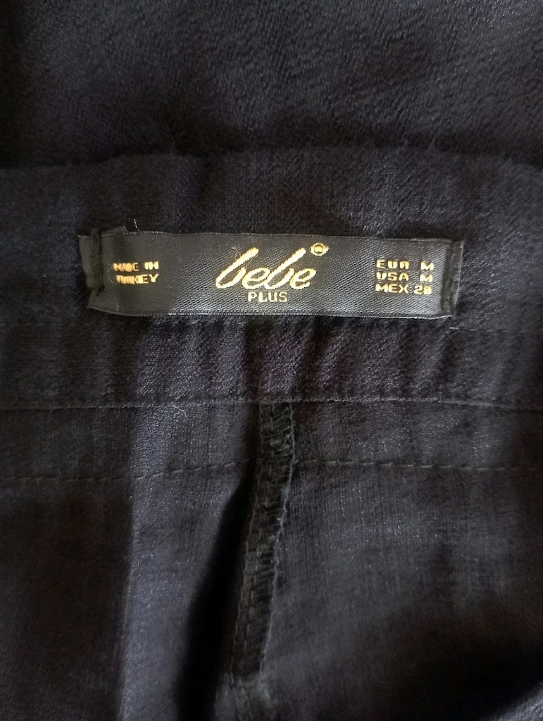 Bebe Plus Siyah Kuşaklı Bol Paça Yazlık Pantolon - 2