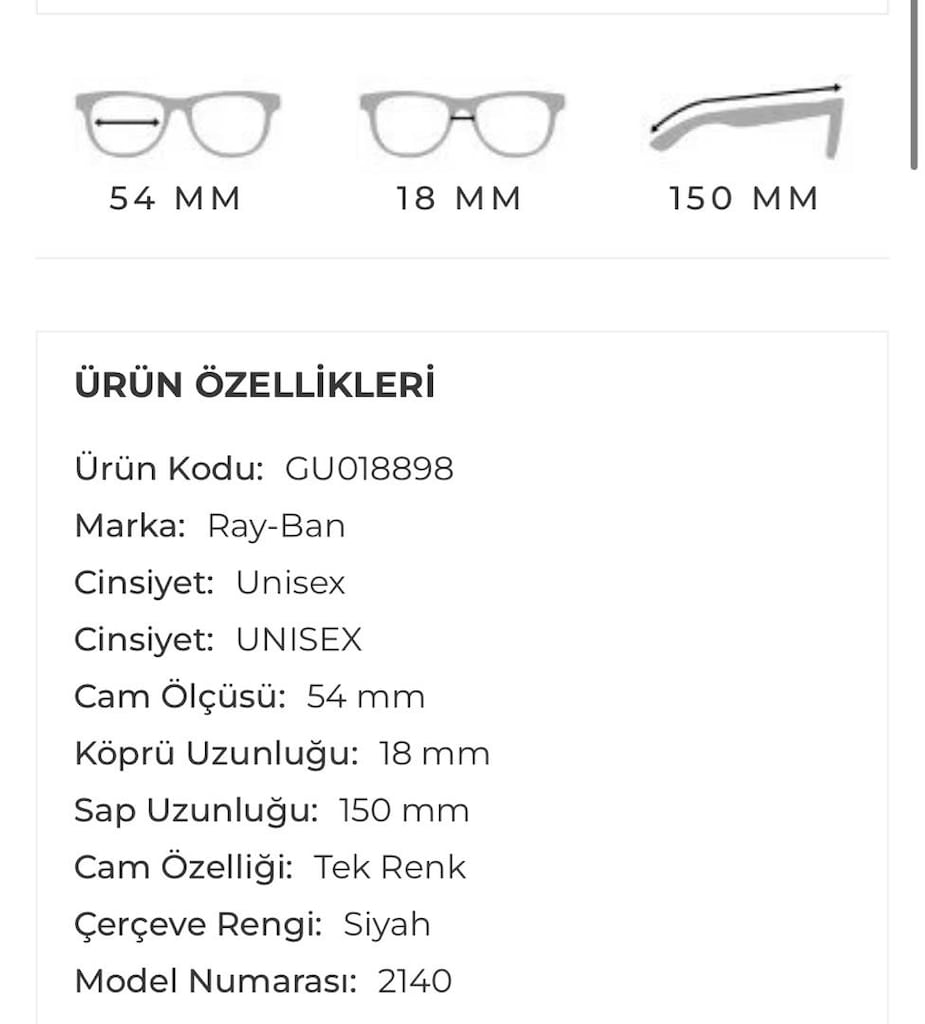 RAYBAN ORİJİNAL GÖZLÜK - 4