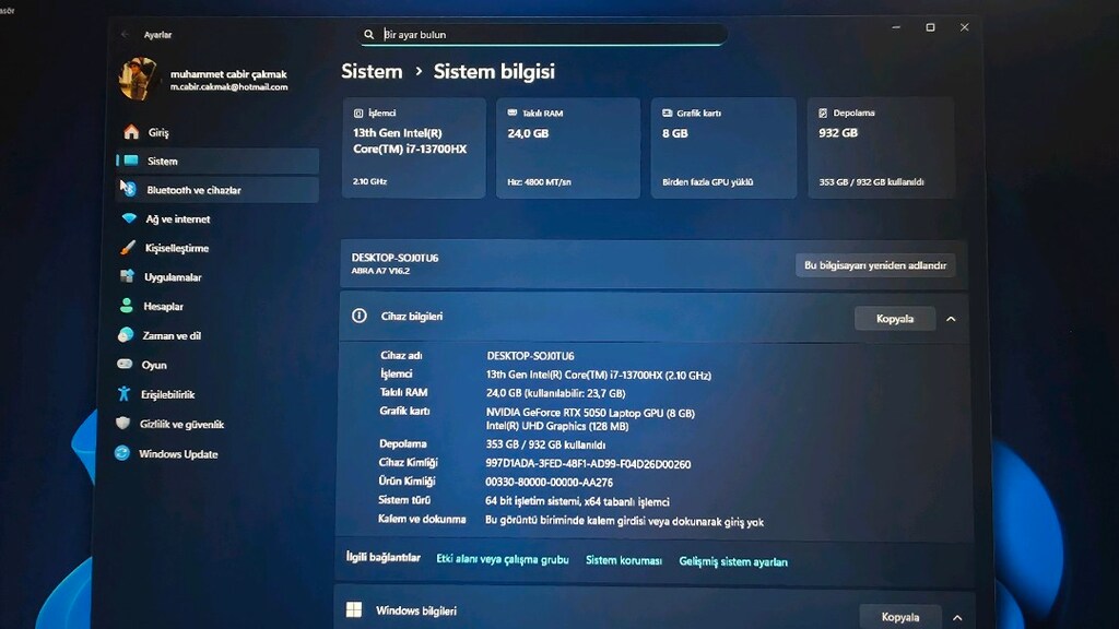 Monster Notebook A7 V16.2.4 17,3" Oyun Bilgisayarı az kullanılmış - 5