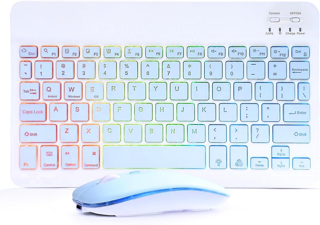 RGB LED Şarjlı Bluetooth TR-Q Klavye & Mouse Set Mini & Slim - 2