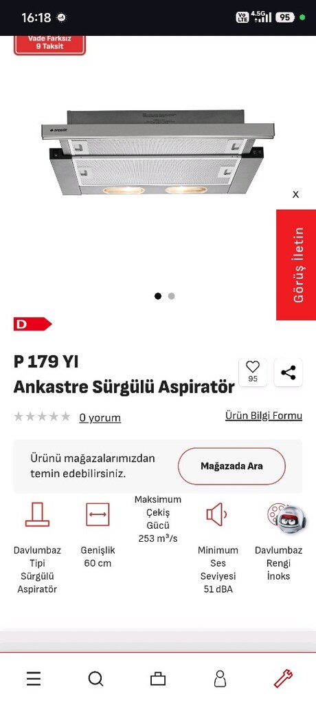 ARÇELİK ASPİRATÖR - 6