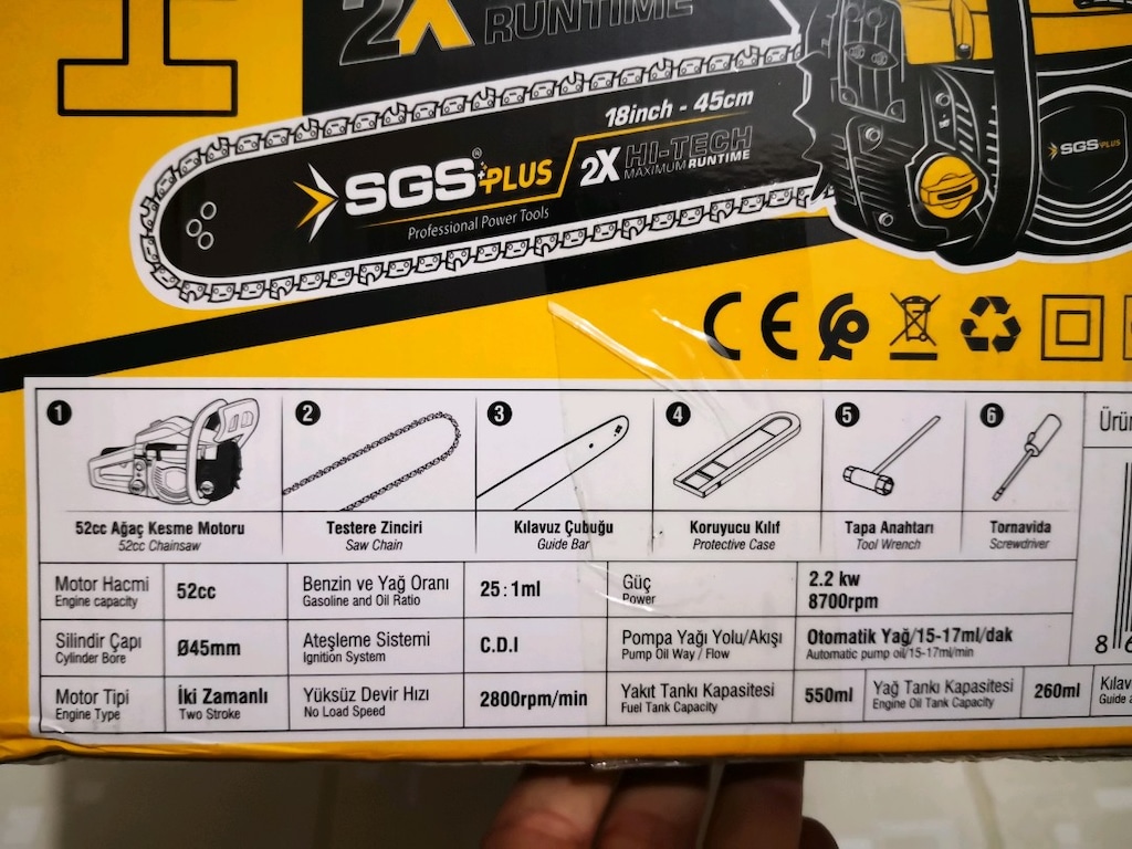 Ağaç kesme motoru benzinli sgs - 3