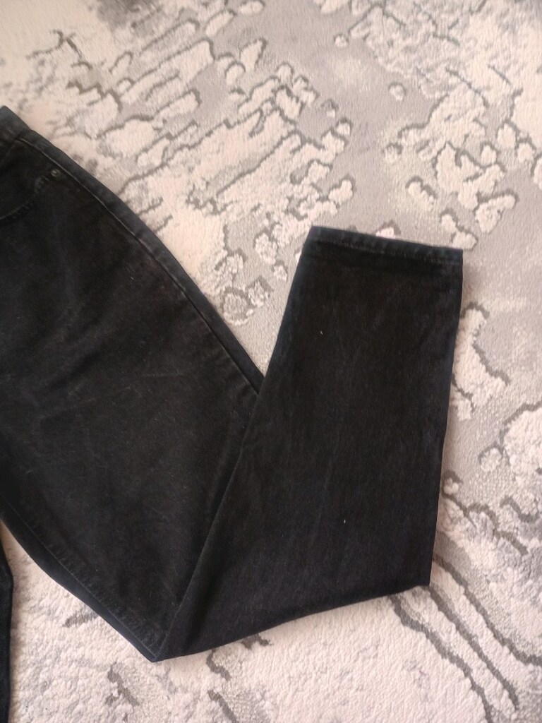 taslanmıs sıyah kot pantolon - 8