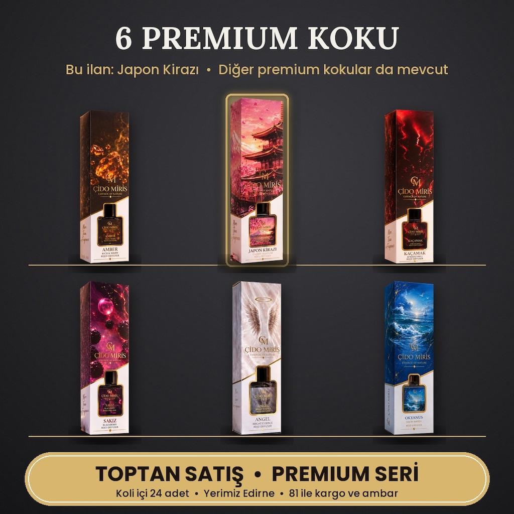 ÇİDO MİRİS KUTULU PREMIUM ODA KOKUSU JAPON KİRAZI - TOPTAN - 3