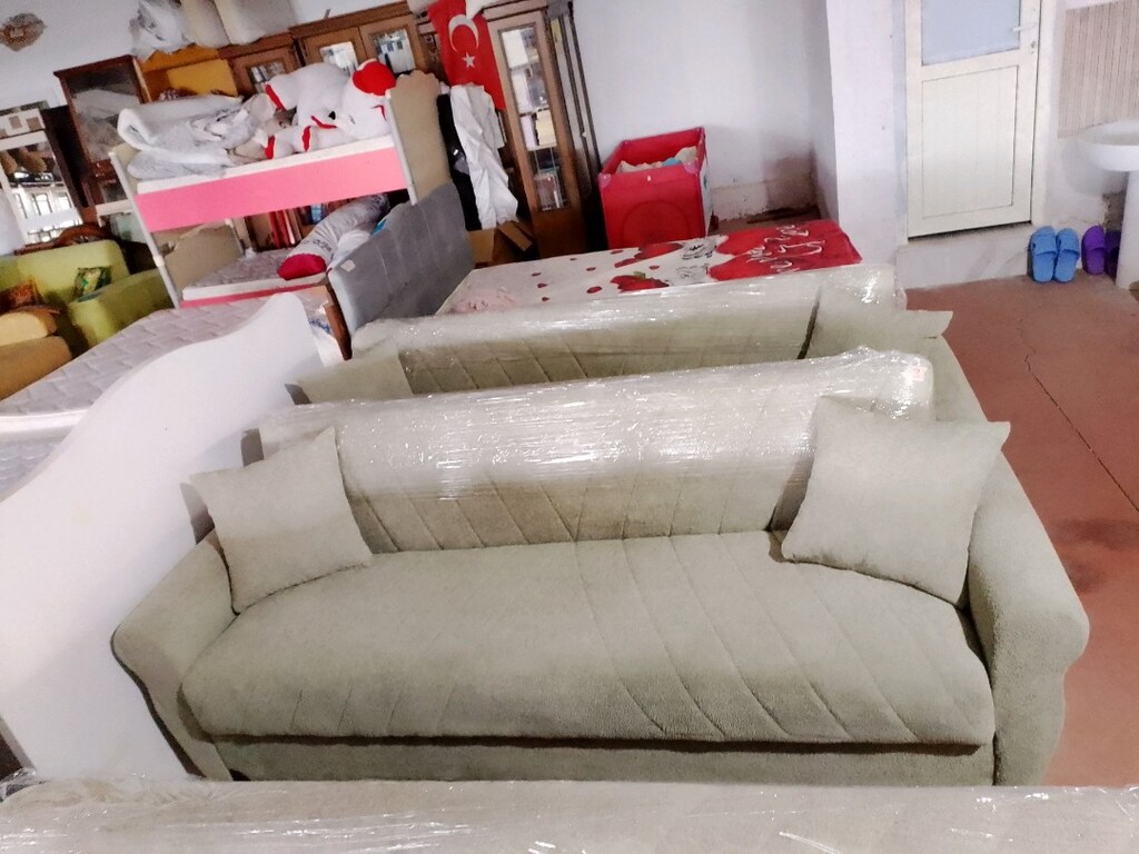 Sıfır Yeni Döşeme Çiftli Kanepe Çekyat Koltuk Takımları - 3