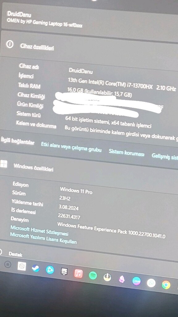 RTX 4080 + İntel i7 13700 hx - Hp Omen Gaming - 4