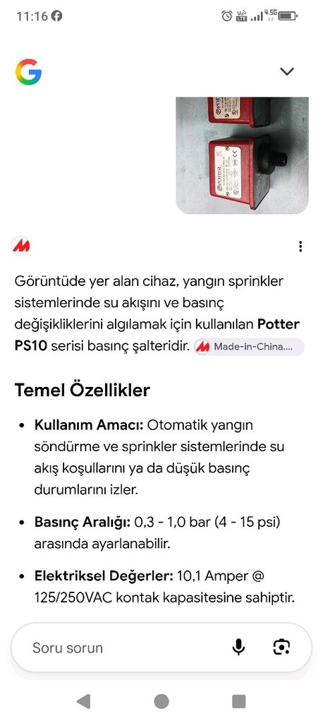 Potter PS10 yangın söndürme basınç şalteri - 6