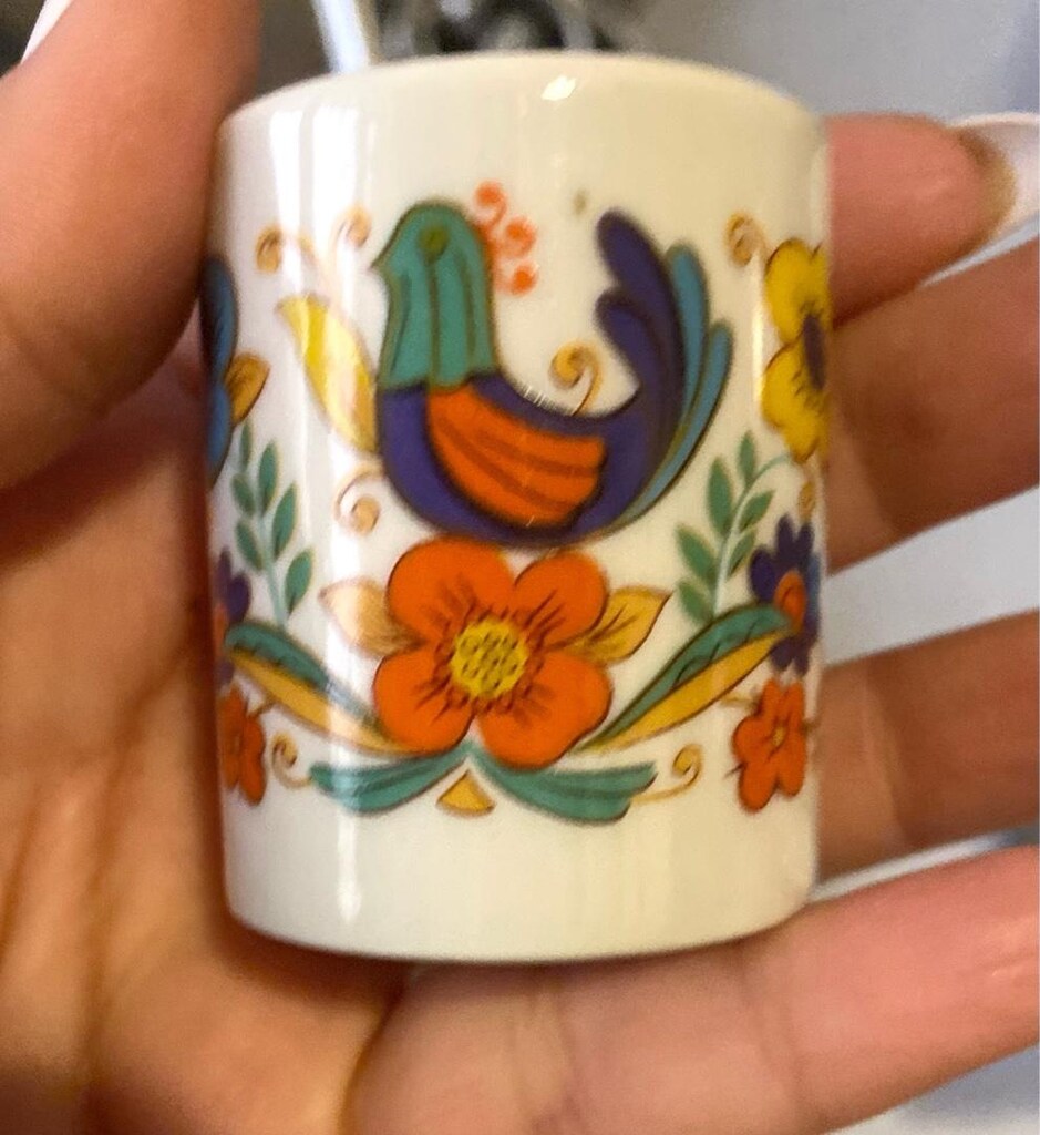 Vintage Alman El Boyama Porselen Mumluk - 9
