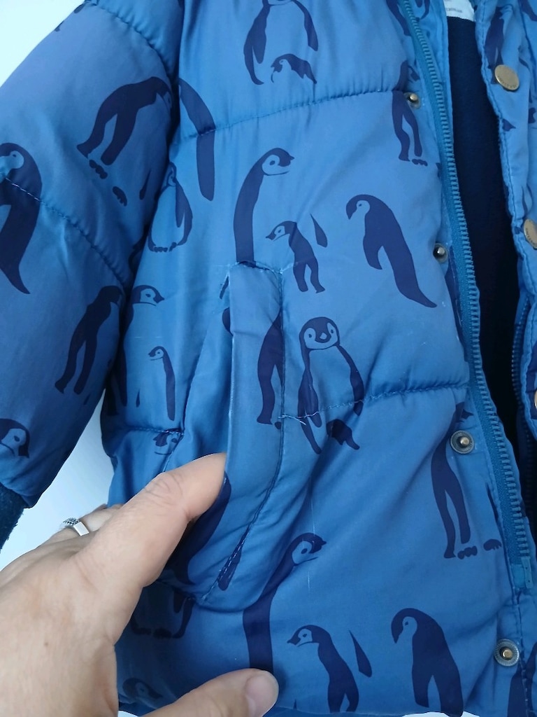 Zara BabyBoy Erkek Su İtici Penguen Desenli Şişme Mont(12-18 Aylık) - 3