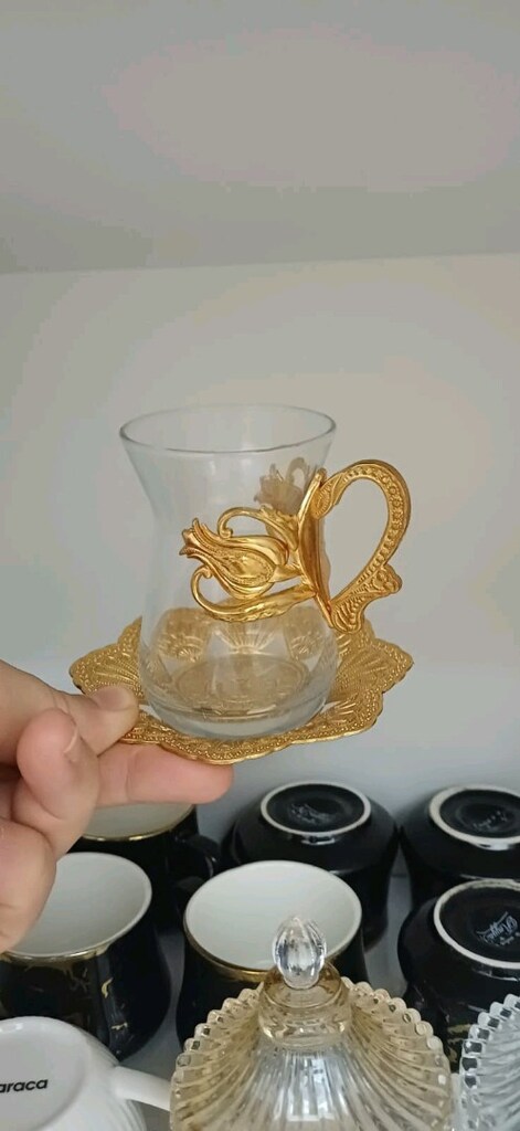 altın yaldızlı çay takımı - 7
