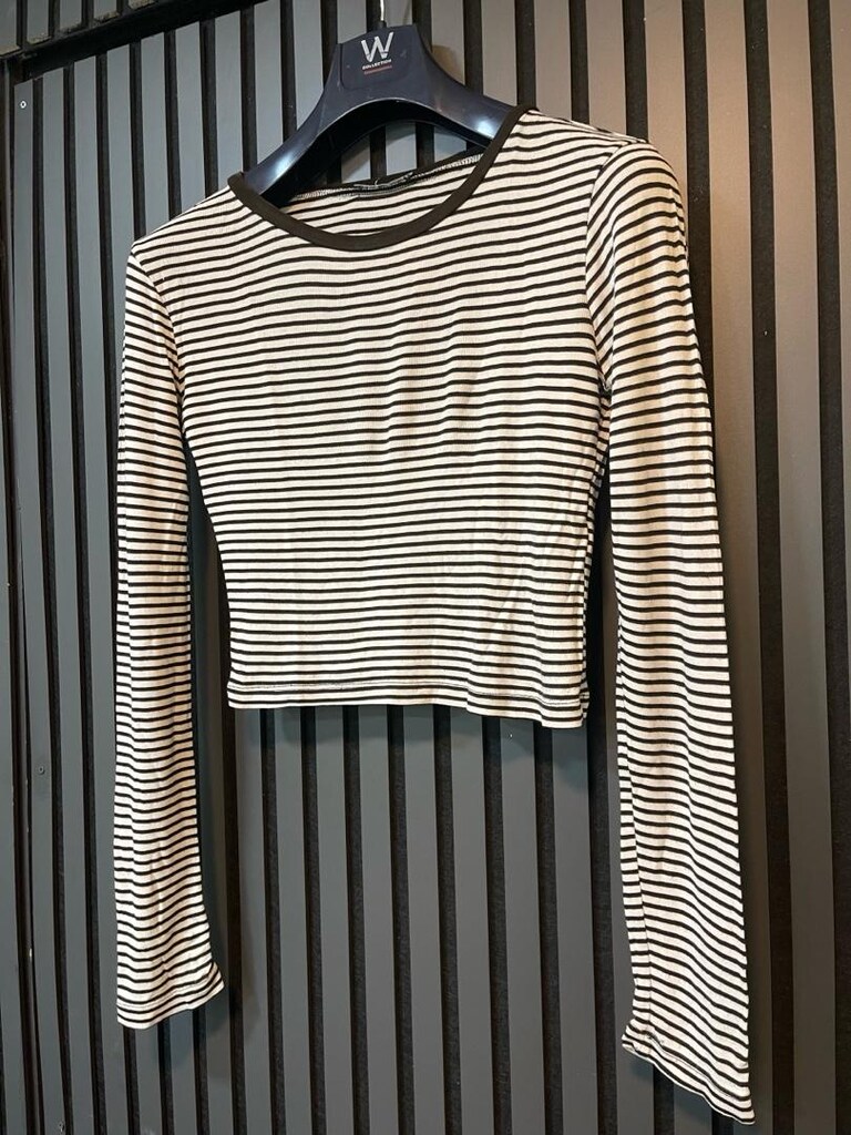 ZARA ÇİZGİLİ CROP TOP - 3