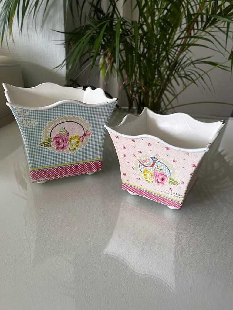 Pembe Pastel Desenli English Home Saksı
