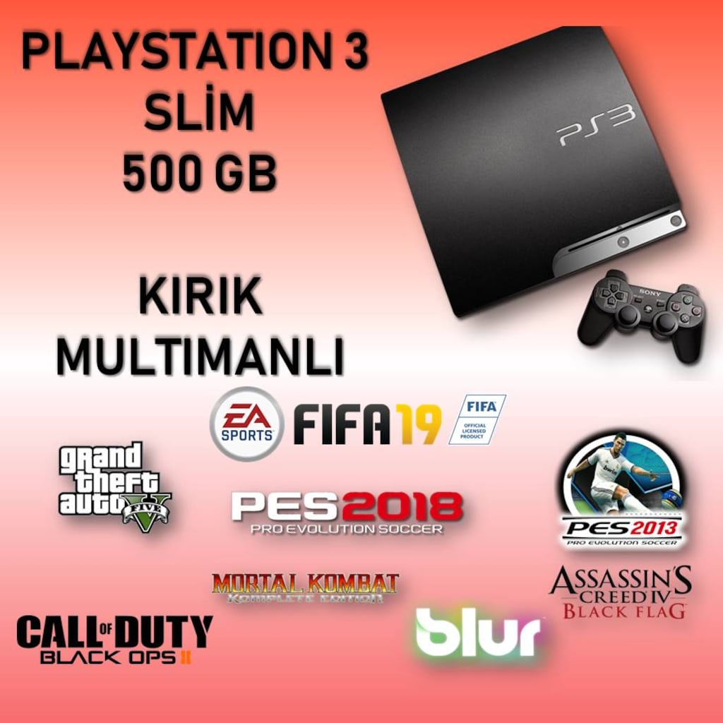 PLAYSTATION 3 SLIM KASA 500 GB 40 OYUN YÜKLÜ TEK KOLLU GARANTİLİ - 2