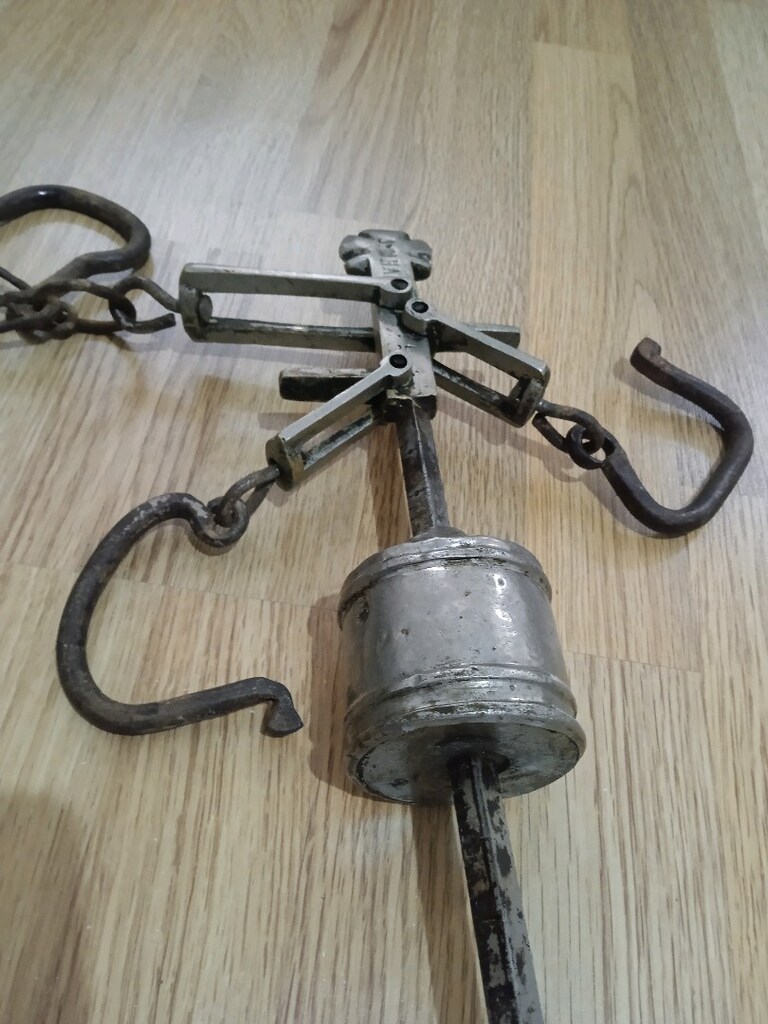 80x70 CM & 5-6 KG / KOLLEKSİYONLUK PİRİNÇ & METAL TERAZİ-OMUZ KANTARI - 7