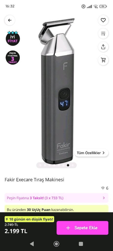 Sıfır Kapalı Kutu Fakir Traş makinası - 6
