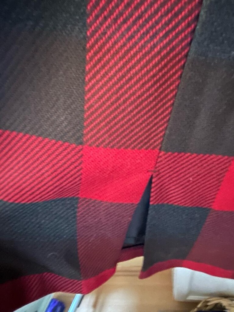 Kullanılmamış 44 beden dar kalıp bordo gri geometrik desen broşlu yaka - 10