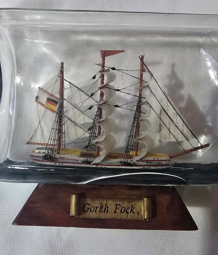 Corch Fock Cam Şişe İcinde Yelkenli Femi Maketi Alman Etitim Gemisi - 5