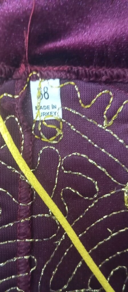38 beden bordo kadife üzeri işlemeli kına bindalısı - 3