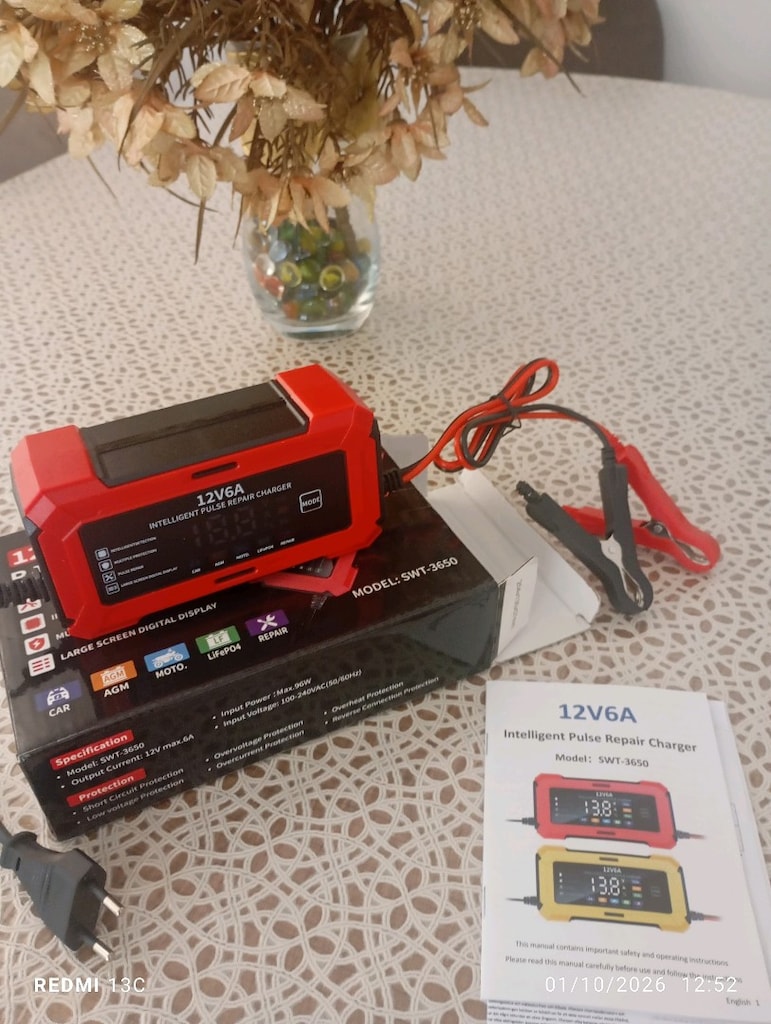 12V 6A LCD Otomatik Akü Şarj Cihazı - 4