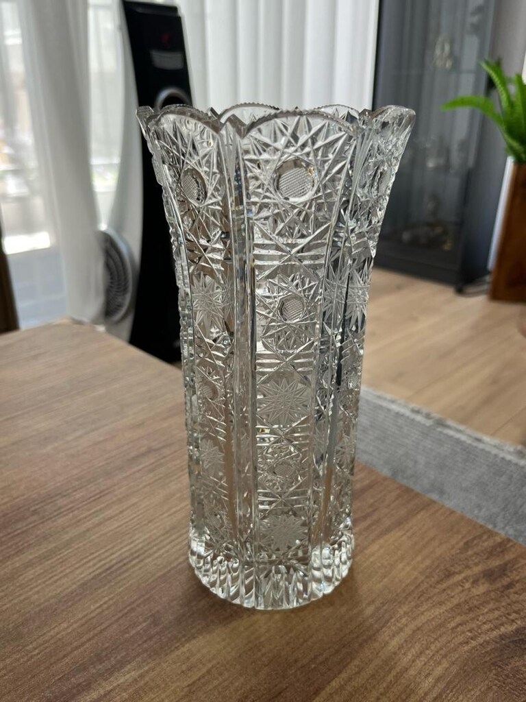 el kesme kristal cam vazo - 9