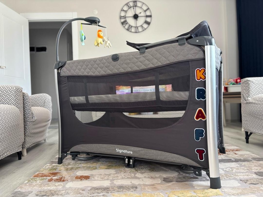 Şık Açılır Yemek Masası + 2 Sandalye+Kraft Park Beşik – Çok Temiz Duru - 6