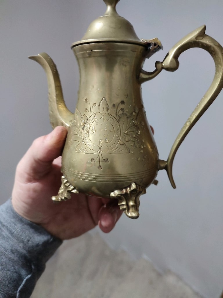 Pirinç Cezve sarı kahve ibrigi - 3