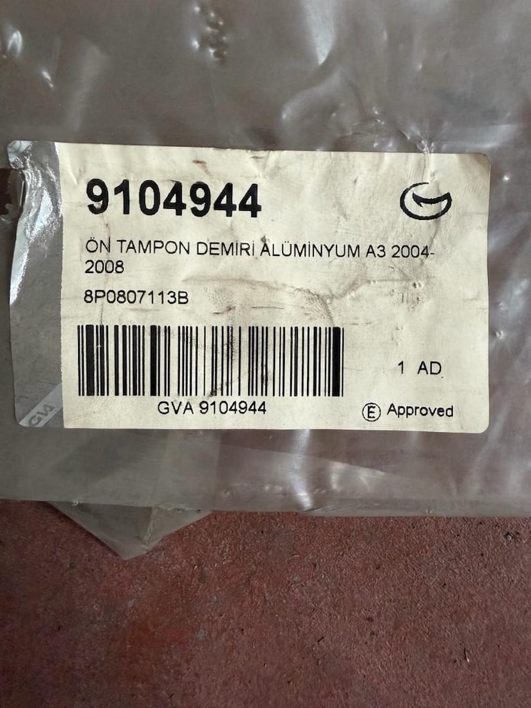 audi A3 ön tampon demiri 2004 2008 arası aleminyum 8P0807113B ital ürü - 2