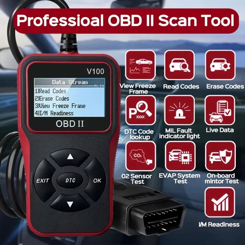 OBD II - V100 Arıza Tespit Cihazı Hata Kodu Okuma ve Silme OBD2 - 5