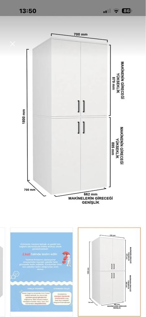 Kurutucu ve çamaşır makinesi dolabı - 4