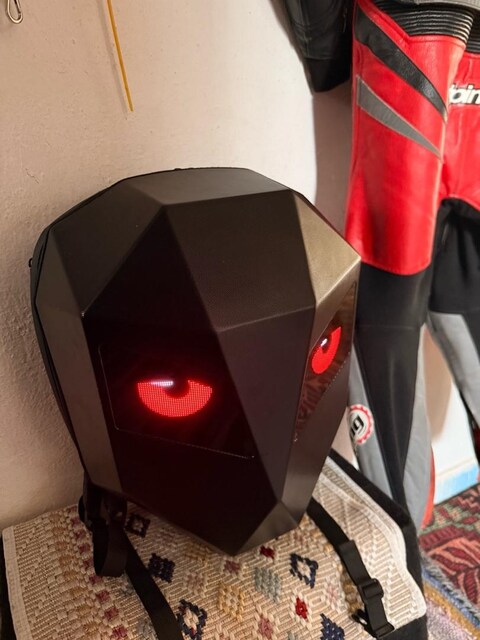 Led gözlü motorcu sırt çantası