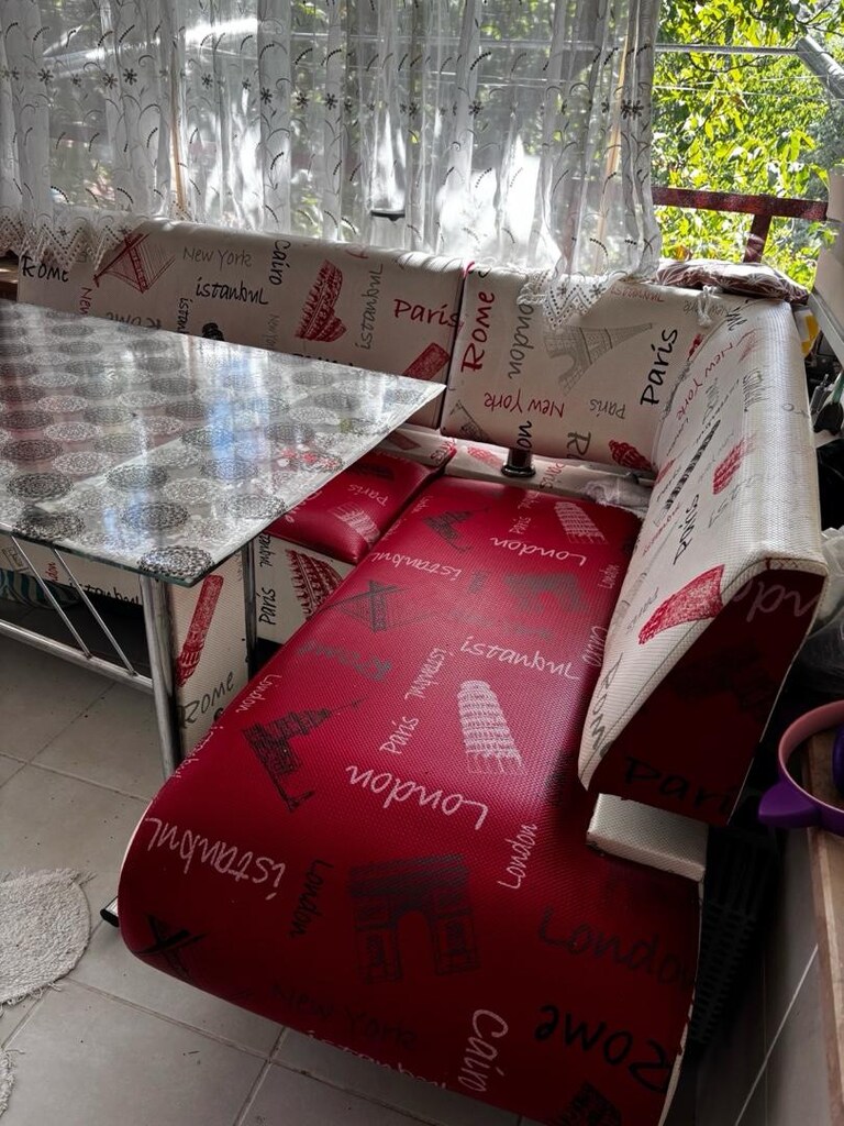 mutfak balkon için yemek masası L koltuk - 6