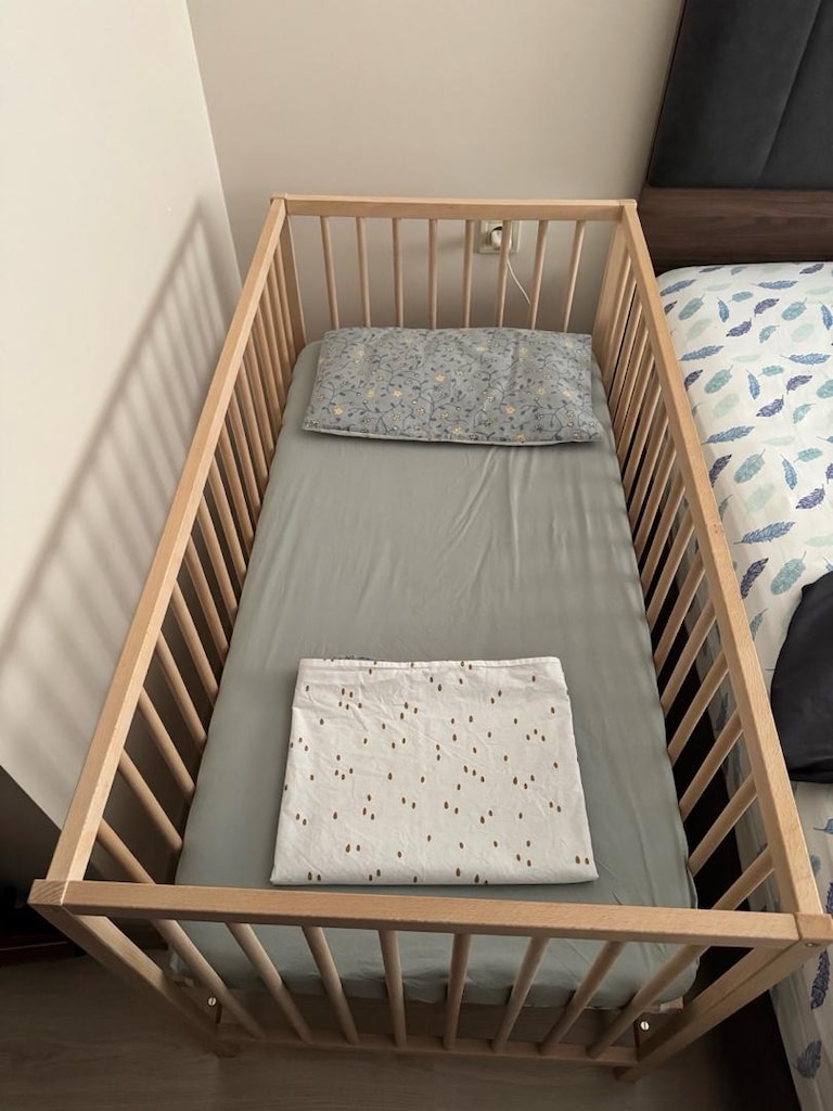 IKEA SNIGLAR Bebek Beşiği + Yatak + Yorgan + 2 Nevresim Seti