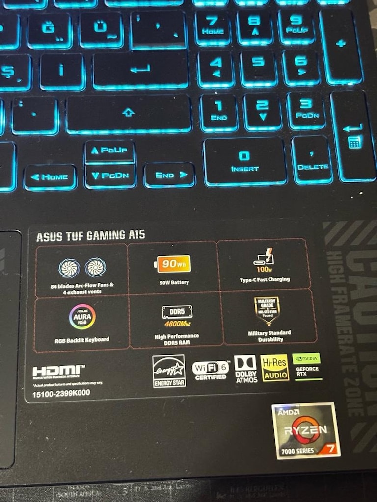 Asus tuf gaming a15 rtx 4060 ryzen 7 7435 hs