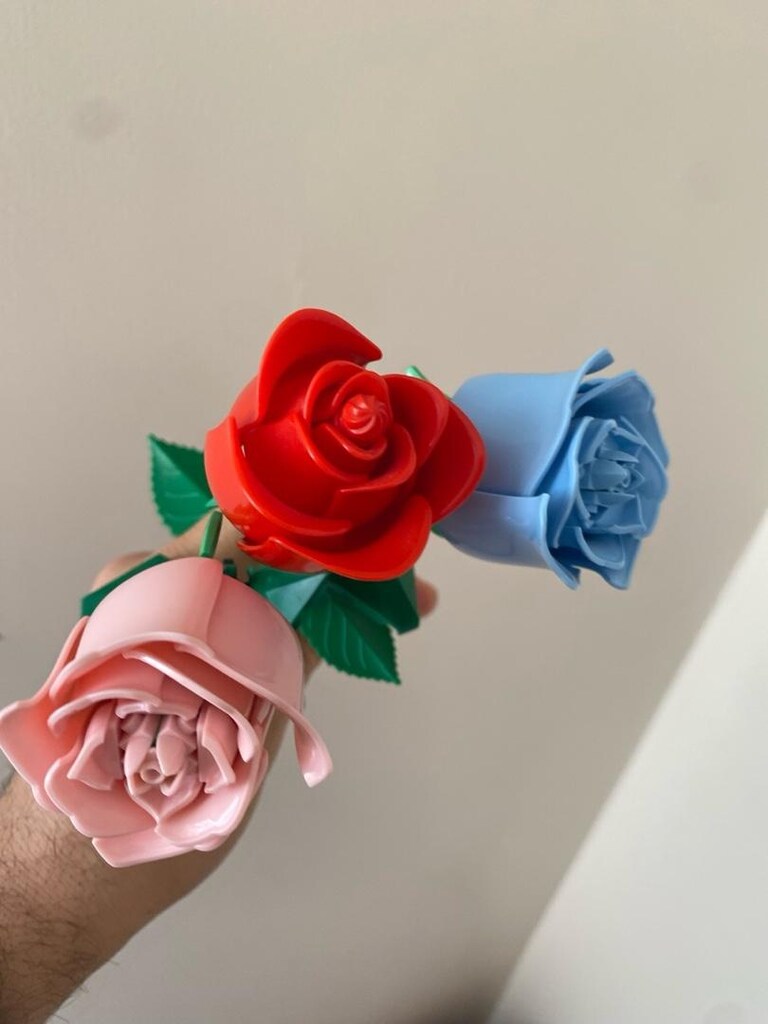 Lego pembe, kırmızı ve mavi gül - 6