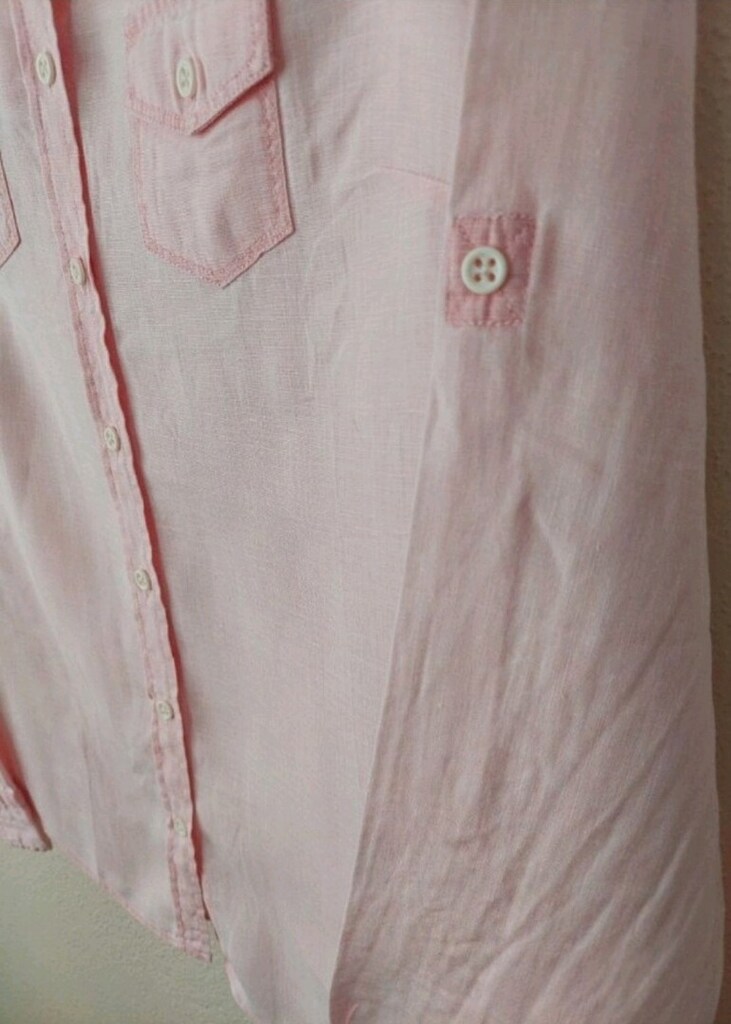LACOSTE BAYAN gülpembe KETEN GÖMLEK - 7