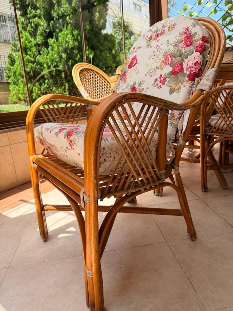 Zamansız ve Şık Orijinal Bambu (Rattan) Yemek Masa Takımı – 6 Kişilik - 3