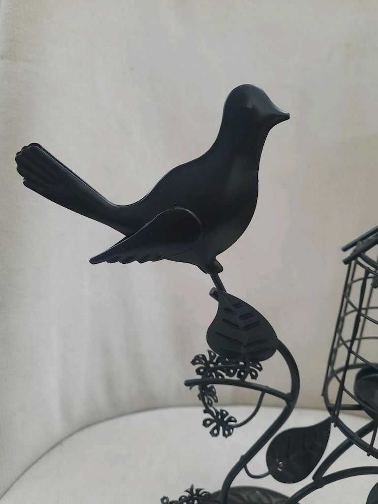 kuş figürlü metalik şamdan mumluk - 2