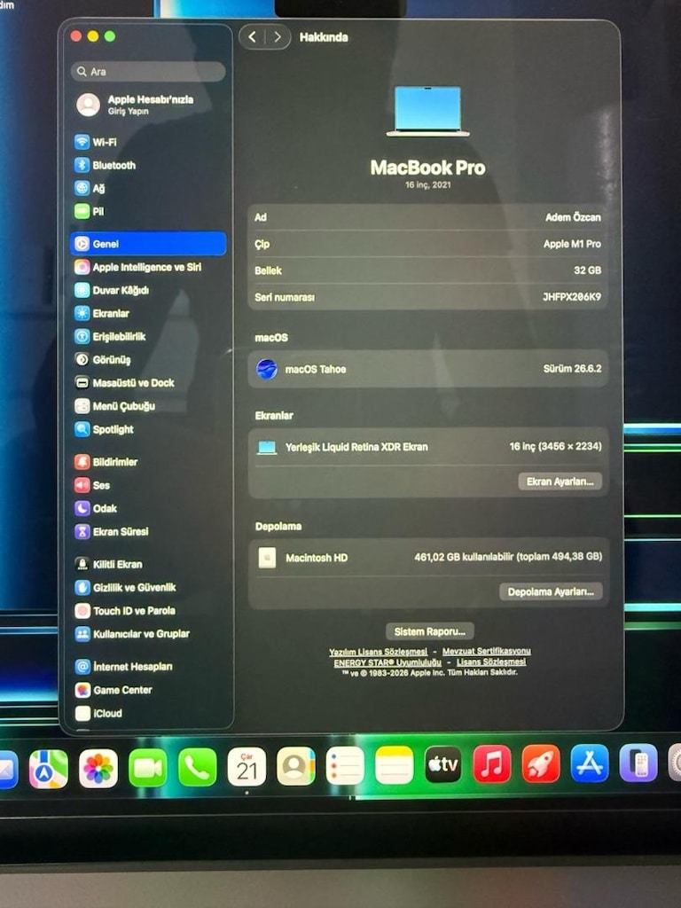 MacBook Pro / M1 Pro / 16 inç / 32 GB Ram / 512 GB Ssd - 2
