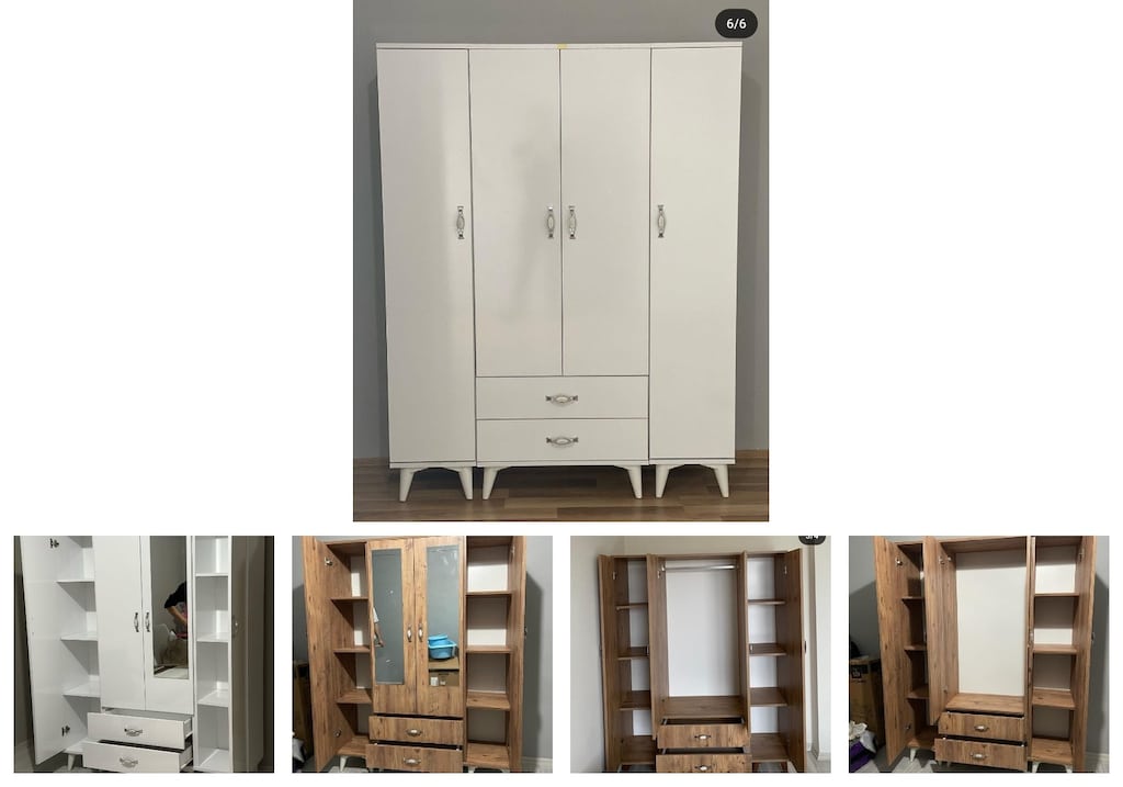 4 kapaklı elbise dolabı pybrualzym - 2