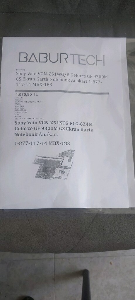 SONY VAIO VGN-Z51WG/B GEFORCE GF 9300M GS - 8