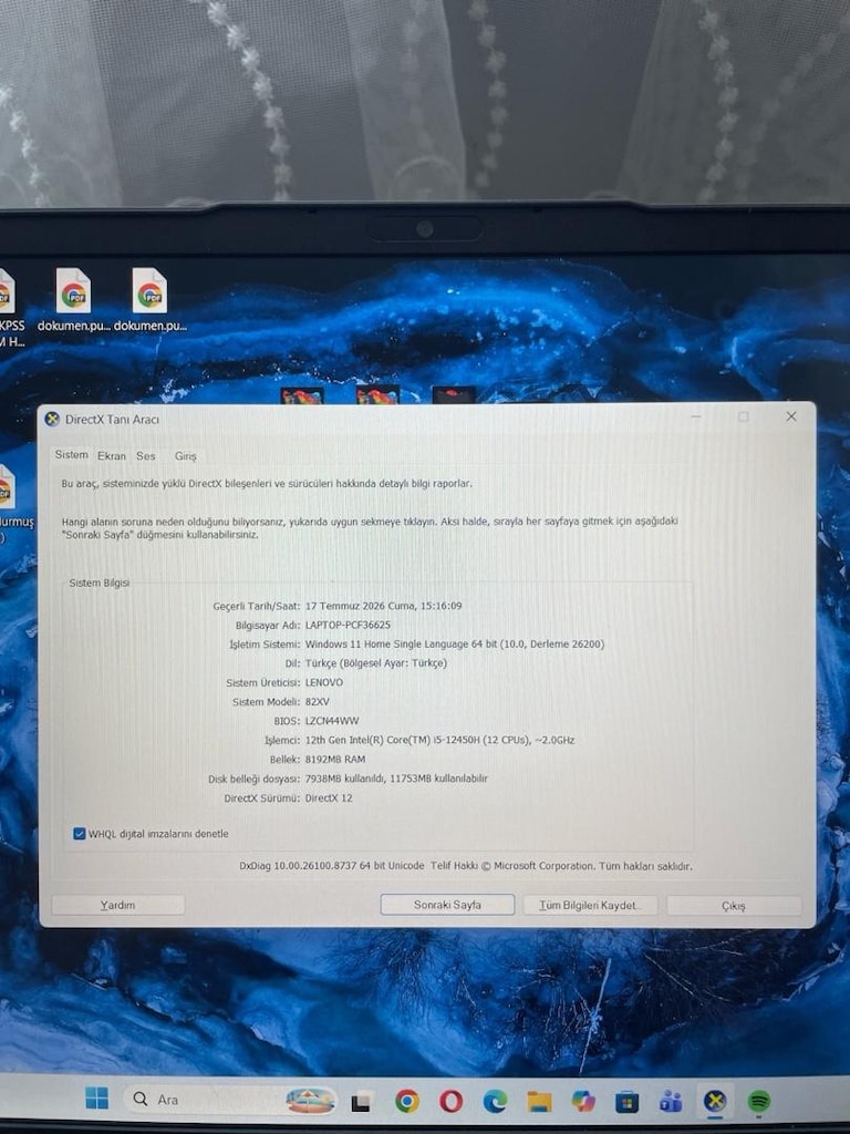 Lenovo LOQ 15IRH8 | i5-12450H | RTX 4050 | 8 GB RAM | 512 GB SSD - 11