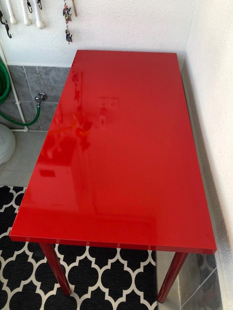 ikea marka 120/60 cm ölçüsünde ayakları vidalı masa - 3
