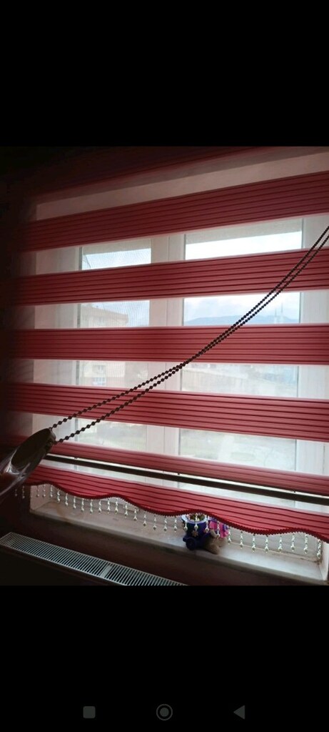 pembe zebra stor perde 160× 200 ebatlarında 2 adet boncuklu dilimli - 7