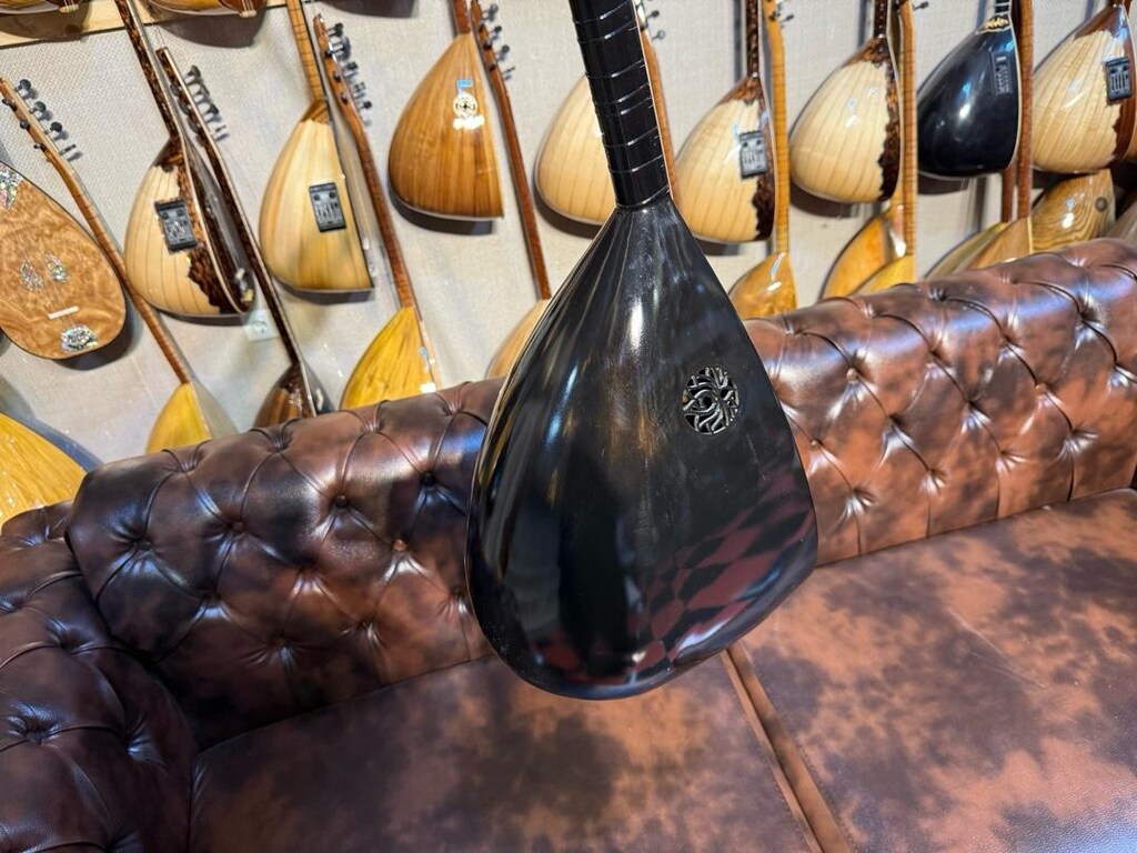 TAM PROFESYONEL 41 TEKNE SİYAH İNCİ UZUN SAP SAZ - 6
