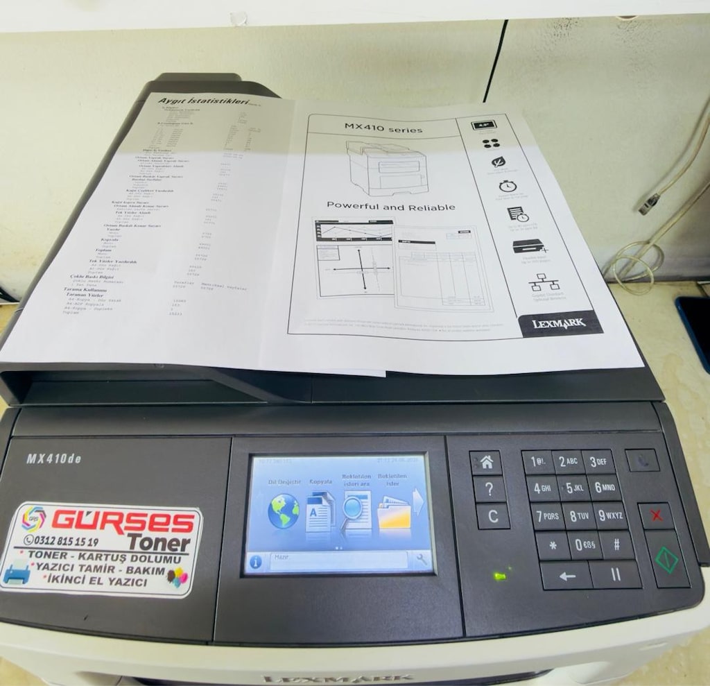 Yazıcı Lexmark MX410de Siyah-Beyaz Çok Fonksiyonlu Ekonomik - 6