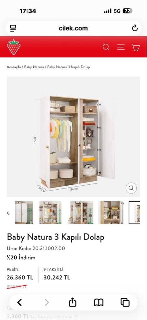 çilek dolap/ikea gardrop - 4