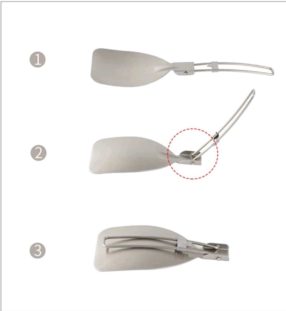 sıfır paslanmaz çelik katlanır spatula kamp outdoor buscraft - 3