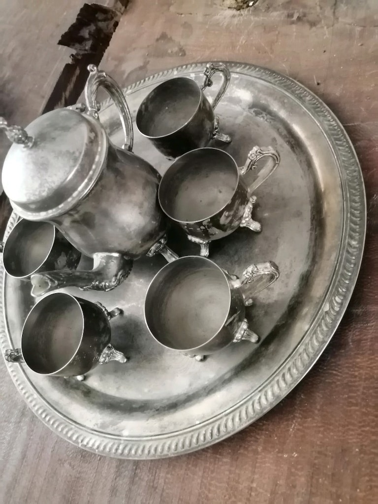 Antika Gümüş Kaplama Sütlük - 5
