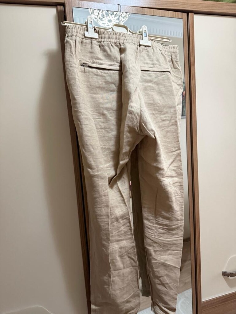 orijinal Bluemint Keten Jogger Pantolon Bej - 5